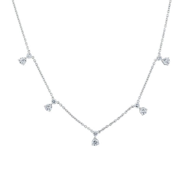 Roberto Coin Diamonds by the Inch 1 1/4ctw Diamond Five Station White Gold Necklace