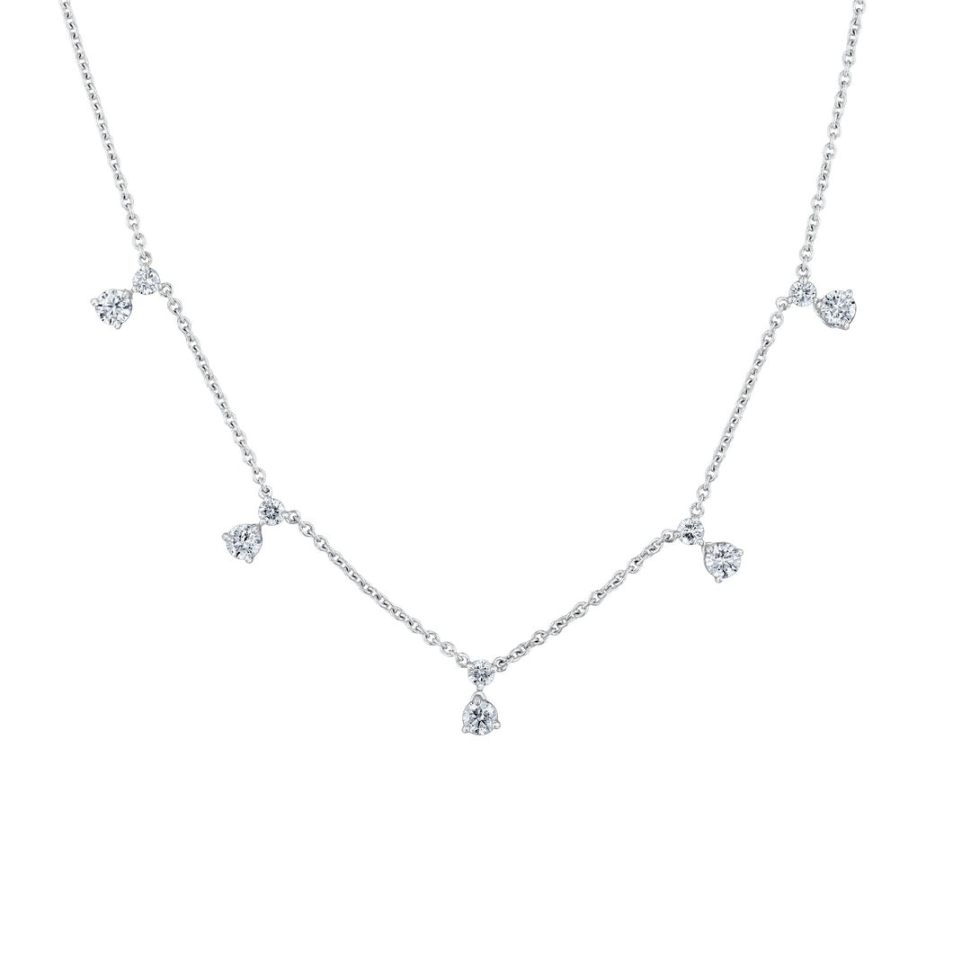 Roberto Coin Diamonds by the Inch 1 1/4ctw Diamond Five Station White Gold Necklace