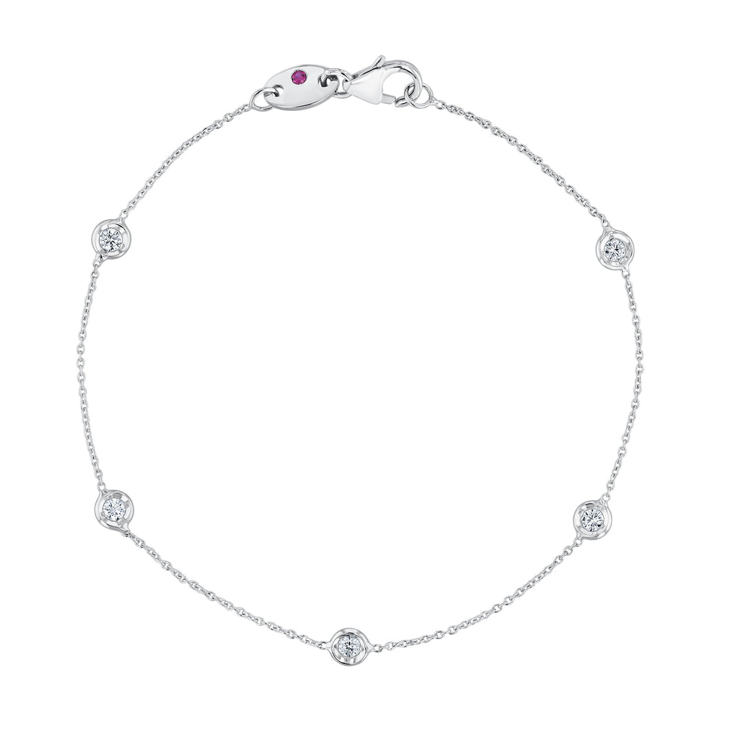 Roberto Coin Diamonds by the Inch Five Diamond Bracelet 1/4ctw