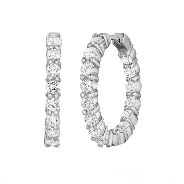 Roberto Coin Inside Out Diamond Hoop Earrings 2 1/3ctw