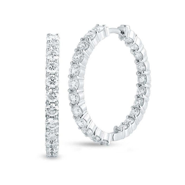 Roberto Coin Inside Out Diamond Hoop Earrings 3 1/2ctw
