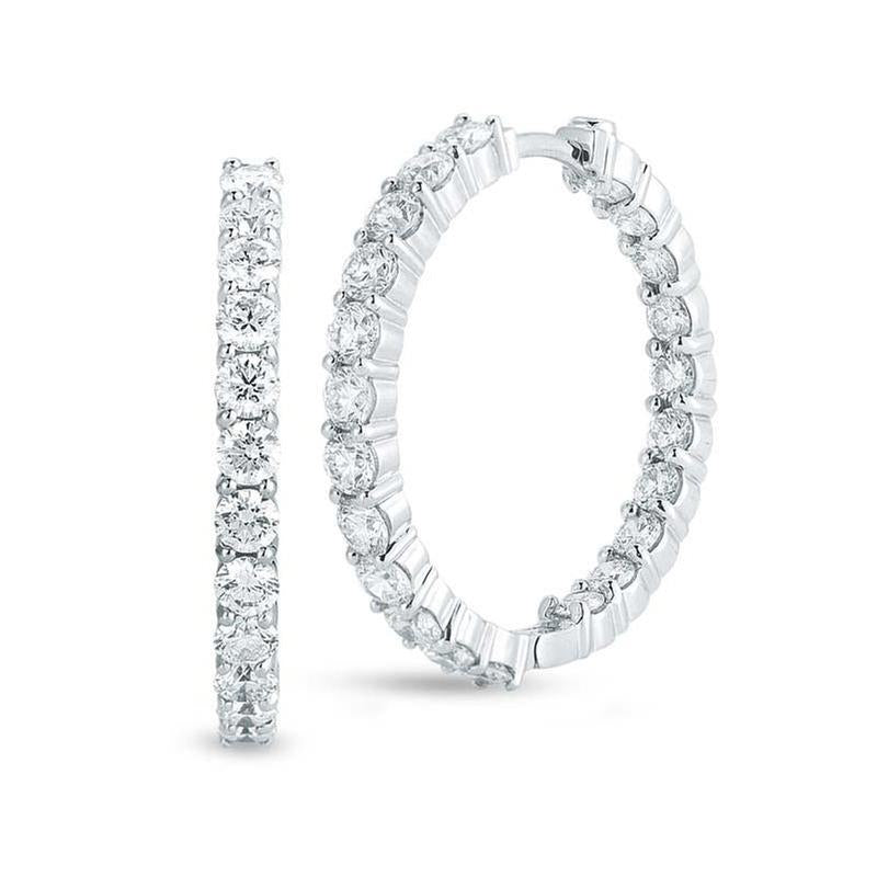 Roberto Coin Inside Out Diamond Hoop Earrings 3 1/2ctw