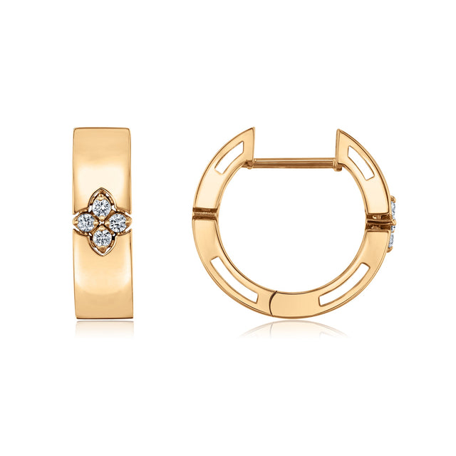 Roberto Coin Love In Verona Small Diamond Hoop Earrings 1/20ctw