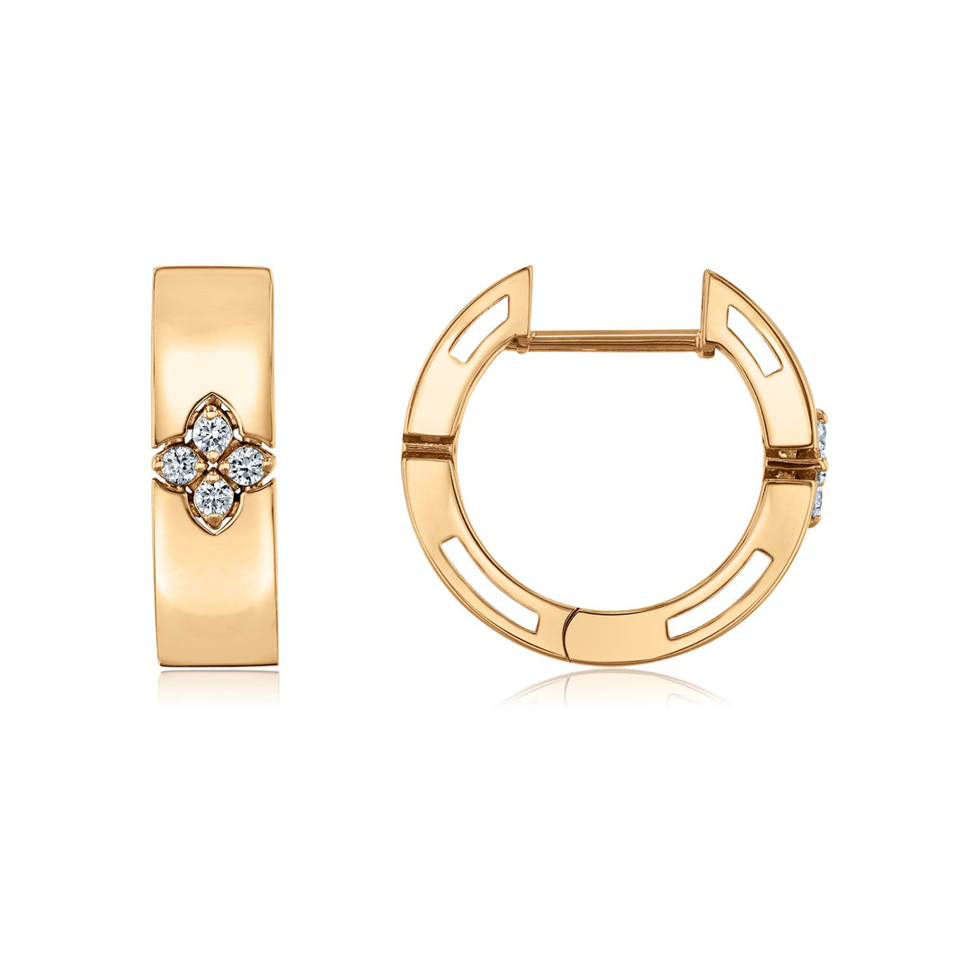 Roberto Coin Love In Verona Small Diamond Hoop Earrings 1/20ctw