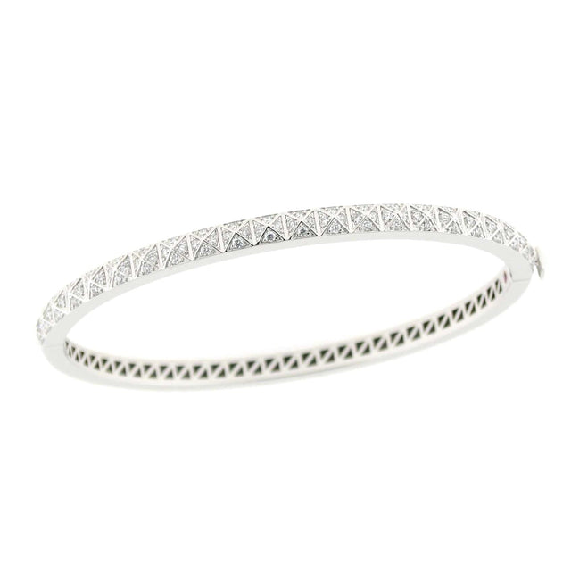 Roberto Coin Obelisco 3/4ctw Diamond White Gold Bangle Bracelet