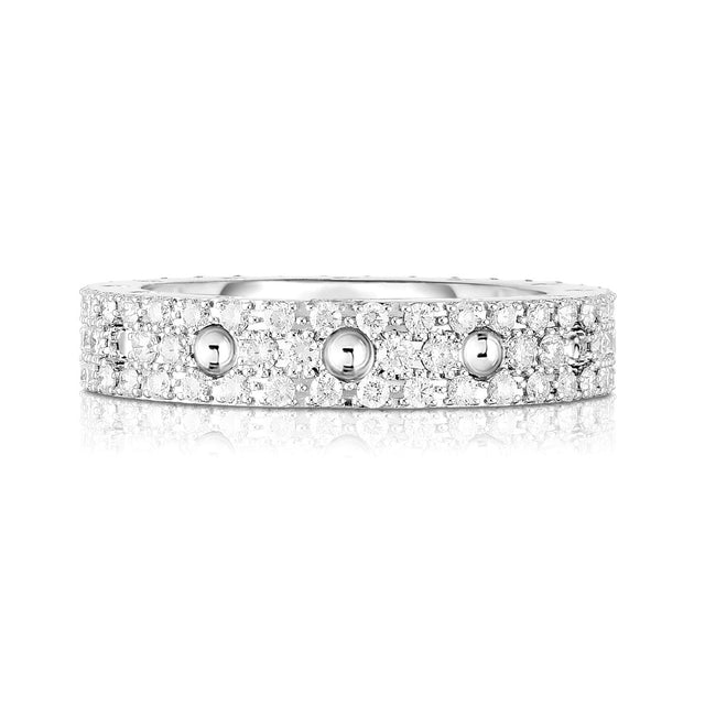 Roberto Coin Pois Moi Diamond White Gold Band Ring - Size 6.5