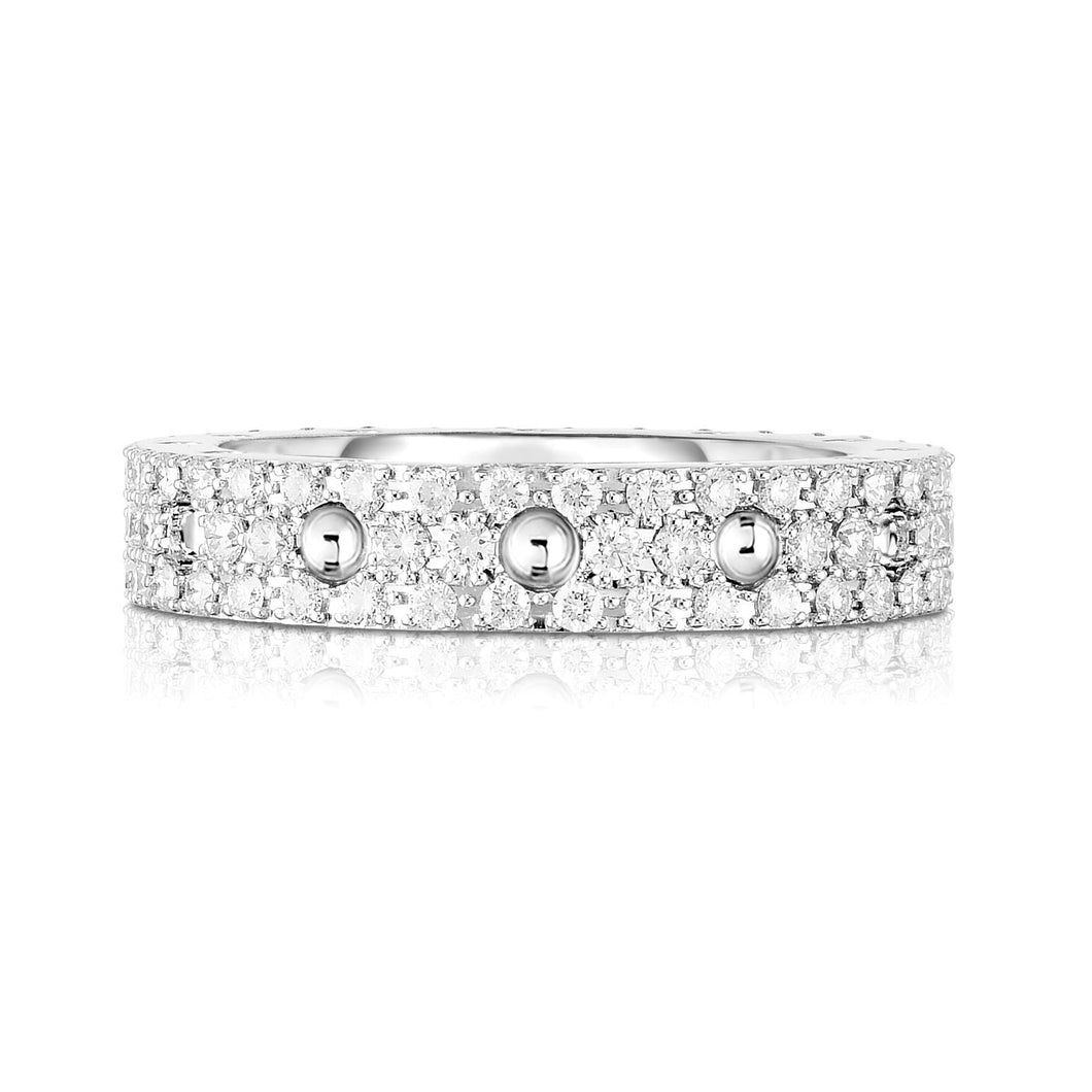 Roberto Coin Pois Moi Diamond White Gold Band Ring - Size 6.5