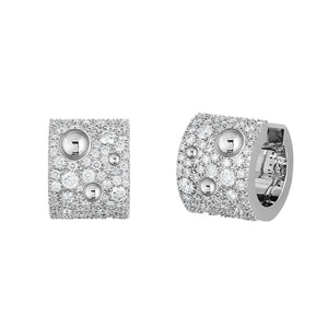 Roberto Coin Pois Moi Luna 1 3/4ctw Diamond Wide White Gold Hoop Earrings