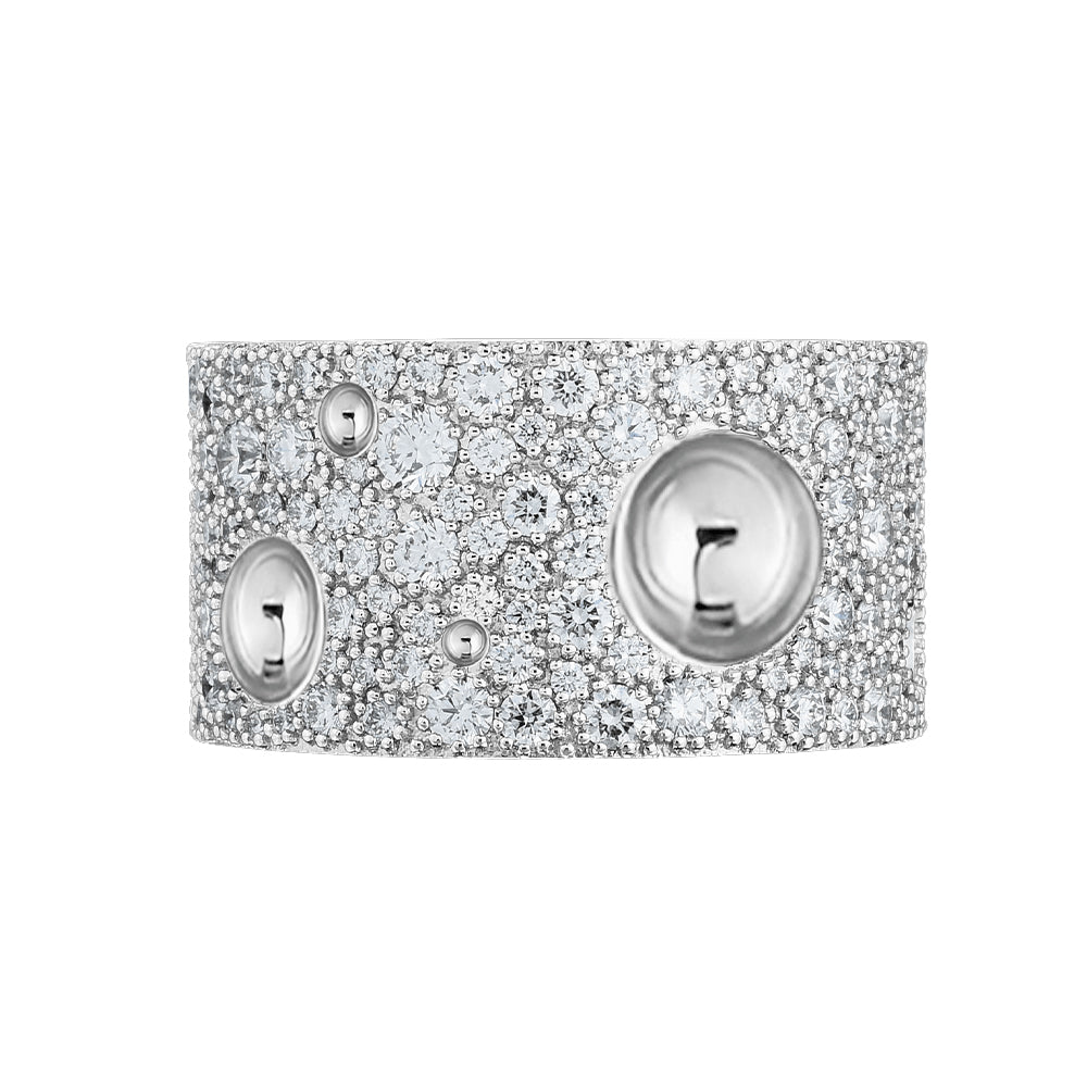 Roberto Coin Pois Moi Luna 1 3/4ctw Diamond Wide White Gold Ring - Size 6.5