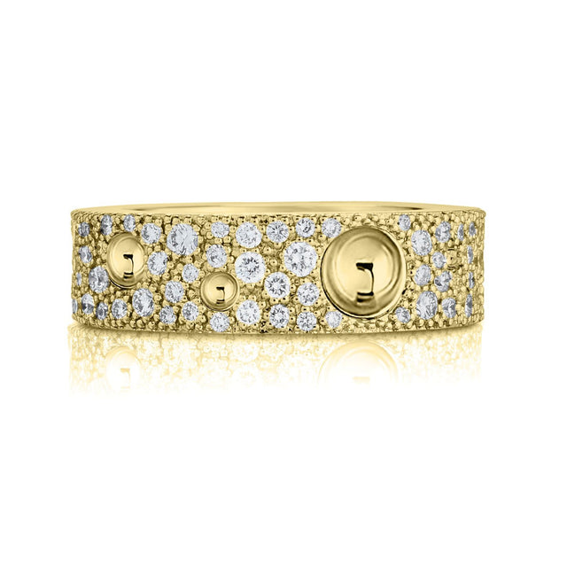 Roberto Coin Pois Moi Luna 3/4ctw Diamond Yellow Gold Ring - Size 6.5