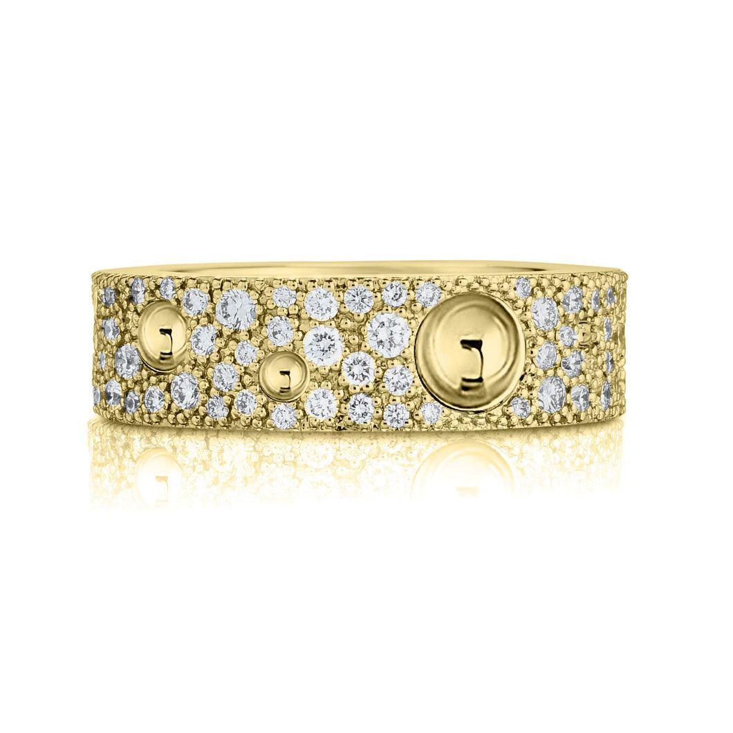 Roberto Coin Pois Moi Luna 3/4ctw Diamond Yellow Gold Ring - Size 6.5