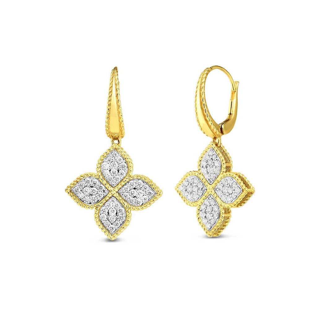Roberto Coin Princess Flower Diamond Drop Earrings 1/3ctw