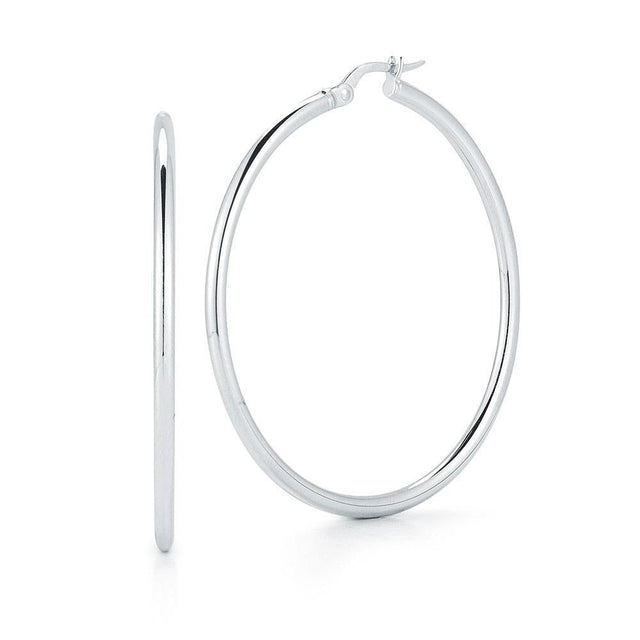 Roberto Coin The Perfect Hoop White Gold Earrings, 45mm