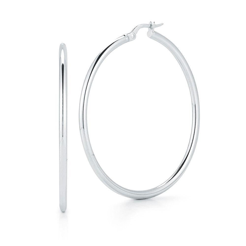Roberto Coin The Perfect Hoop White Gold Earrings, 45mm
