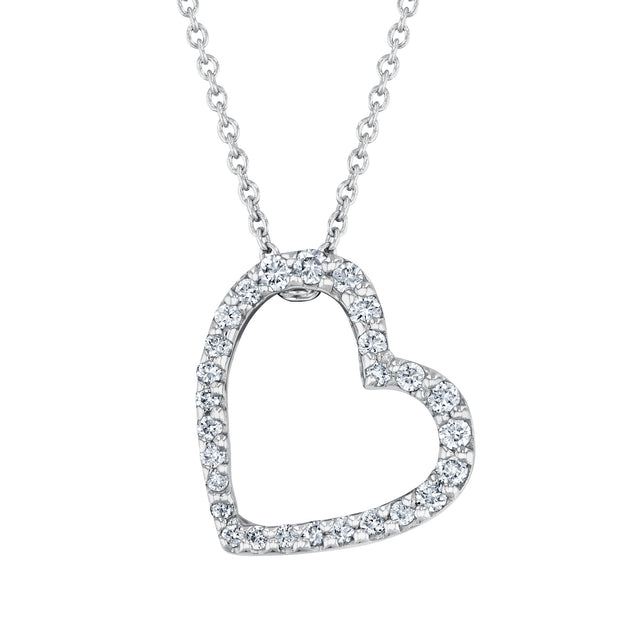 Roberto Coin Tiny Treasures 1/5ctw Diamond Heart White Gold Pendant Necklace