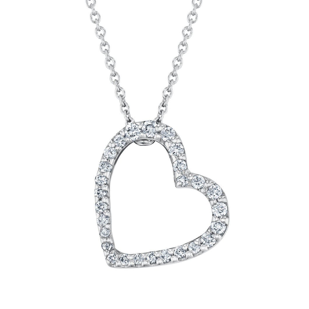 Roberto Coin Tiny Treasures 1/5ctw Diamond Heart White Gold Pendant Necklace
