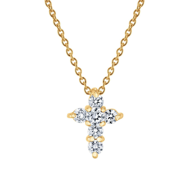 Roberto Coin Tiny Treasures Diamond Baby Cross Necklace 1/5ctw