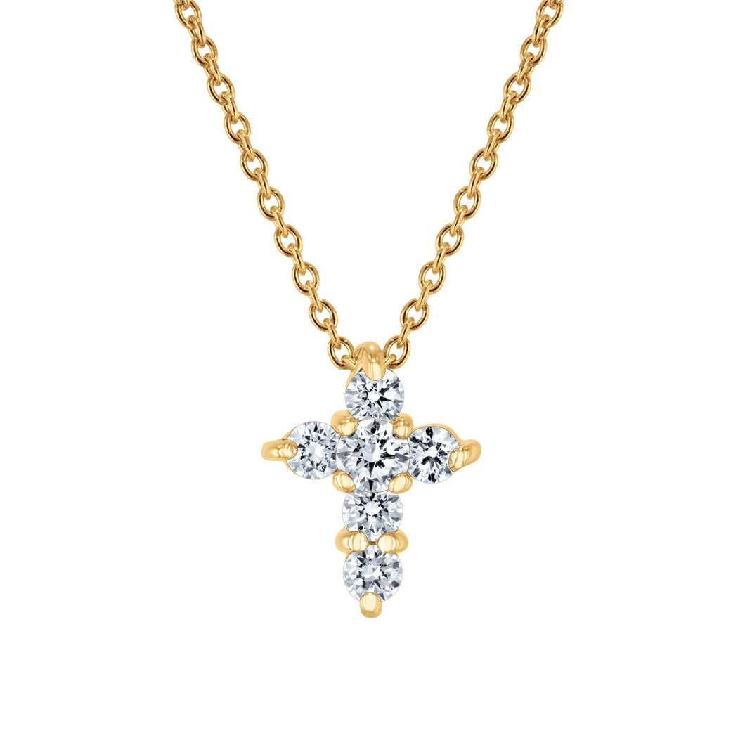 Roberto Coin Tiny Treasures Diamond Baby Cross Necklace 1/5ctw