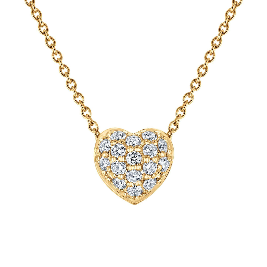 Roberto Coin Tiny Treasures Diamond Puffed Heart Necklace 1/6ctw