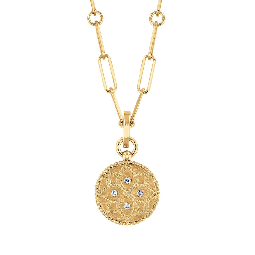 Roberto Coin Venetian Princess Yellow Gold Small Medallion Necklace