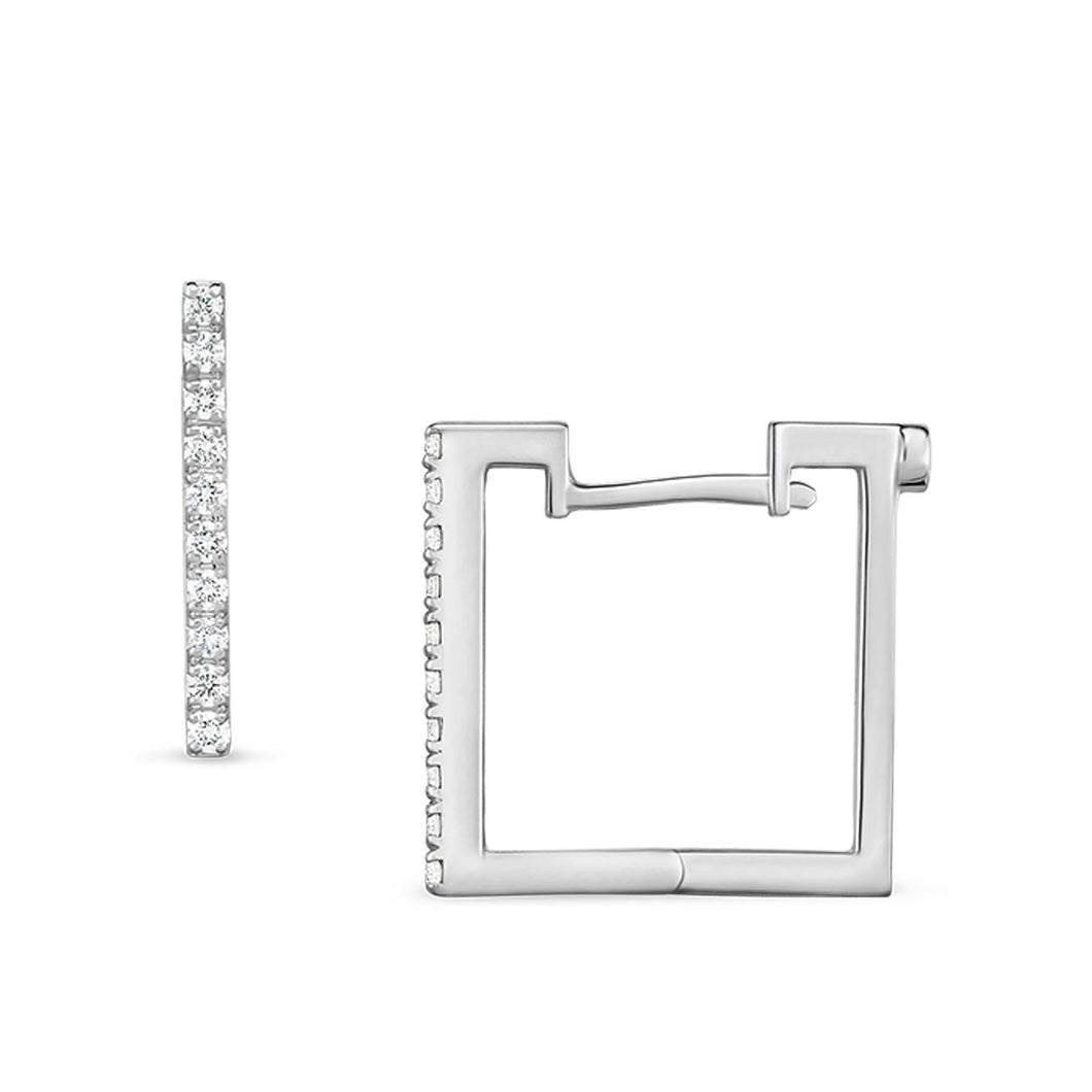 Roberto Coin White Gold Diamond Square Earrings 1/5ctw