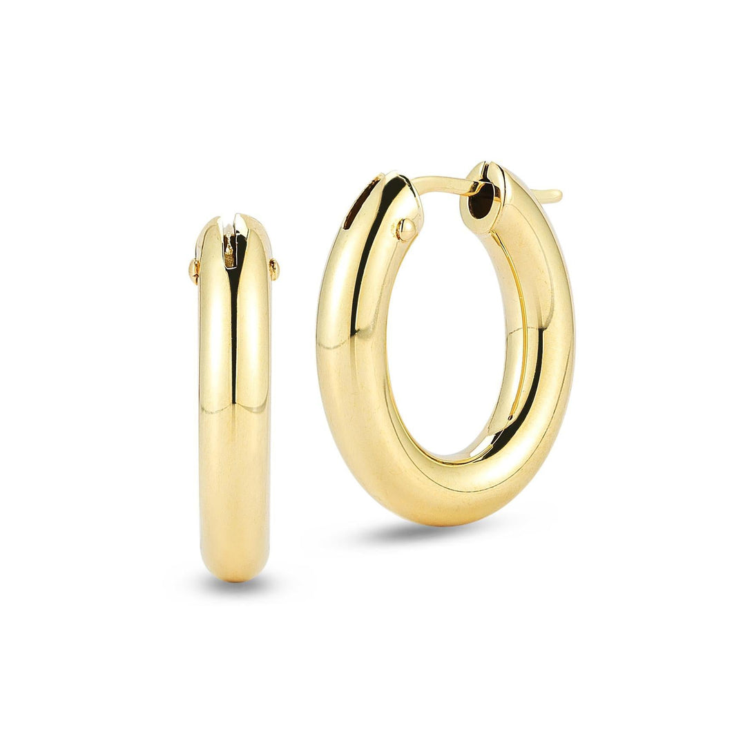 Roberto Coin Yellow Gold Oval Hoop Earrings