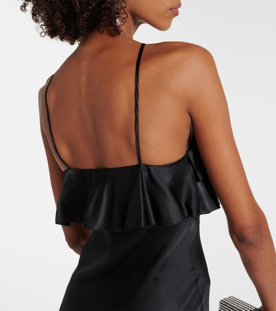 Rodarte Bow-detail halterneck silk satin gown
