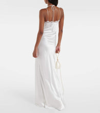 Rodarte Bridal floral-appliqué lace-trimmed silk gown