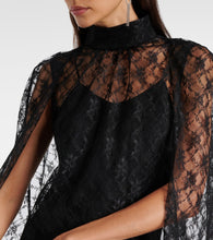 Rodarte Caped floral lace minidress