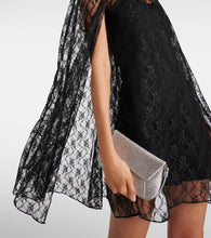 Rodarte Caped floral lace minidress