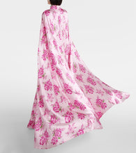 Rodarte Caped floral silk satin gown