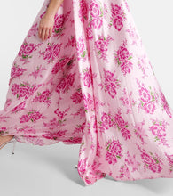 Rodarte Caped floral silk satin gown