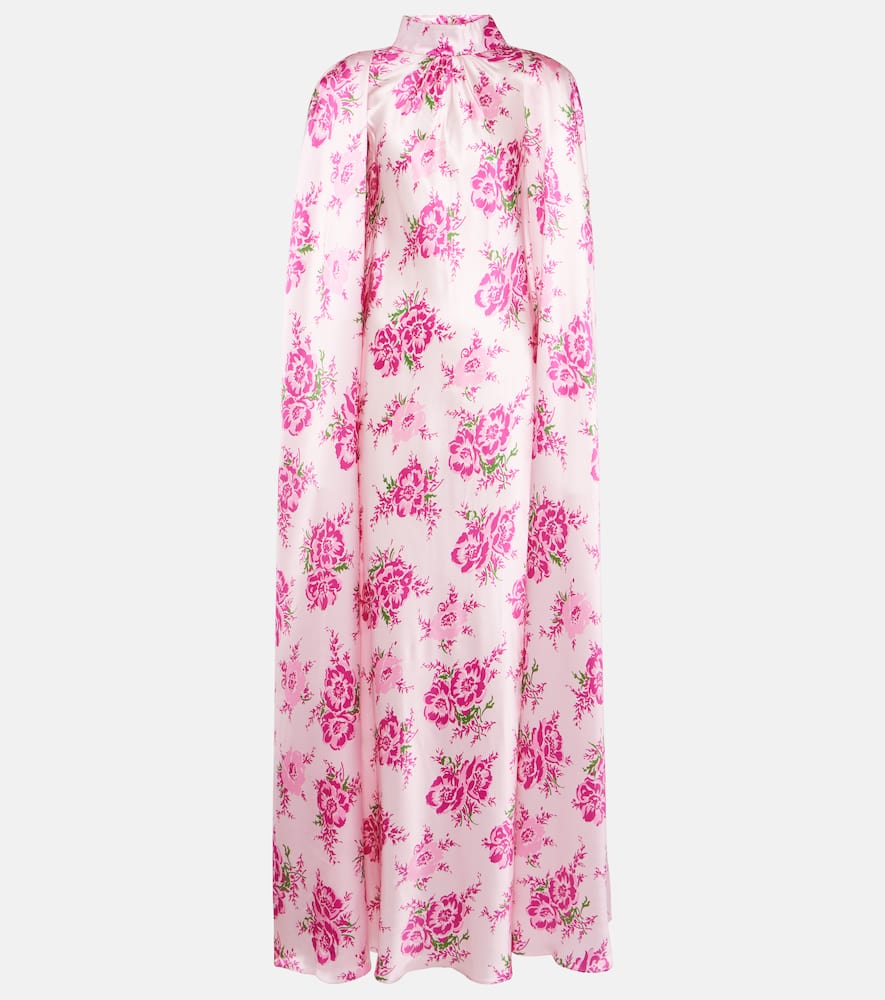 Rodarte Caped floral silk satin gown