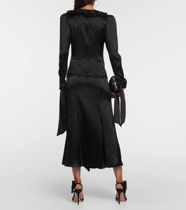 Rodarte Embellished silk-satin midi dress