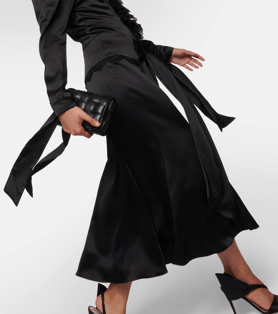 Rodarte Embellished silk-satin midi dress