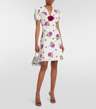 Rodarte Floral Applique silk minidress