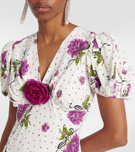 Rodarte Floral Applique silk minidress