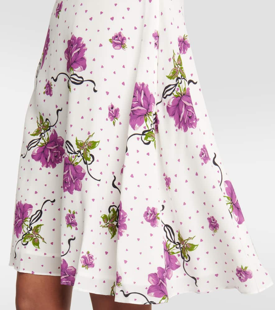 Rodarte Floral Applique silk minidress
