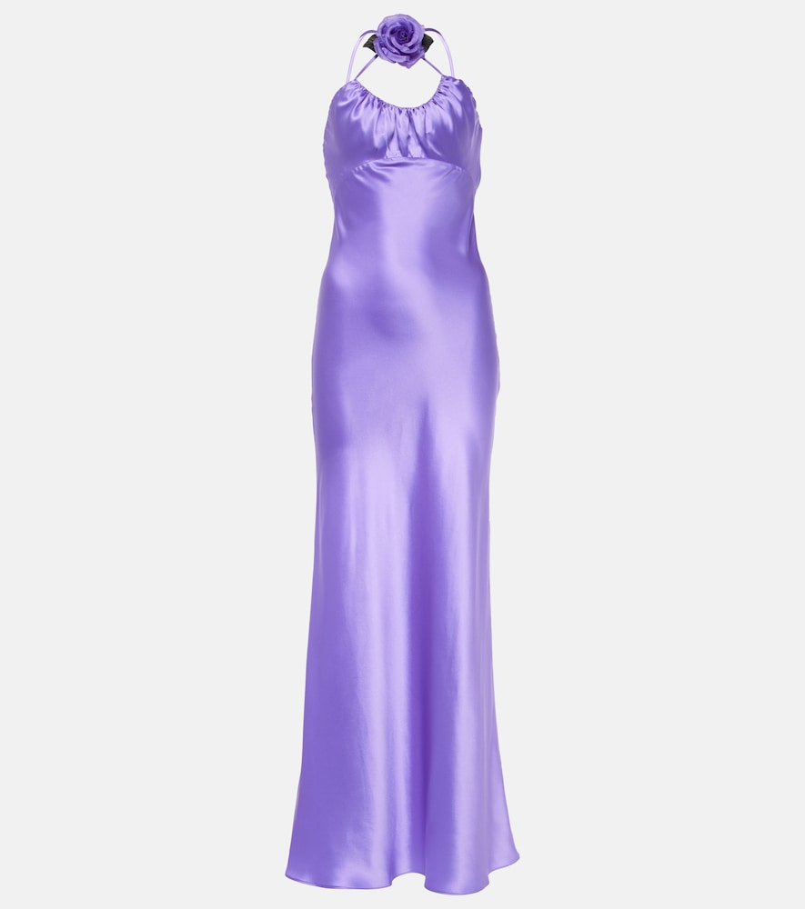 Rodarte Floral-appliqu√É¬© silk charmeuse gown. Rodarte 花卉贴花√ÉØ© 真丝查米尤斯绸缎礼服