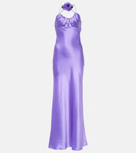 Rodarte Floral-appliqu√É¬© silk charmeuse gown. Rodarte 花卉贴花√ÉØ© 真丝查米尤斯绸缎礼服