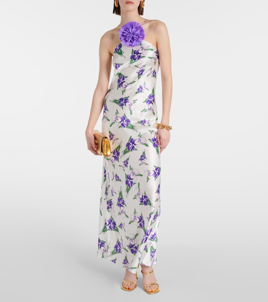 Rodarte Floral-appliqu√É¬© silk gown