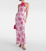 Rodarte Floral-appliqu√É¬© silk maxi dress