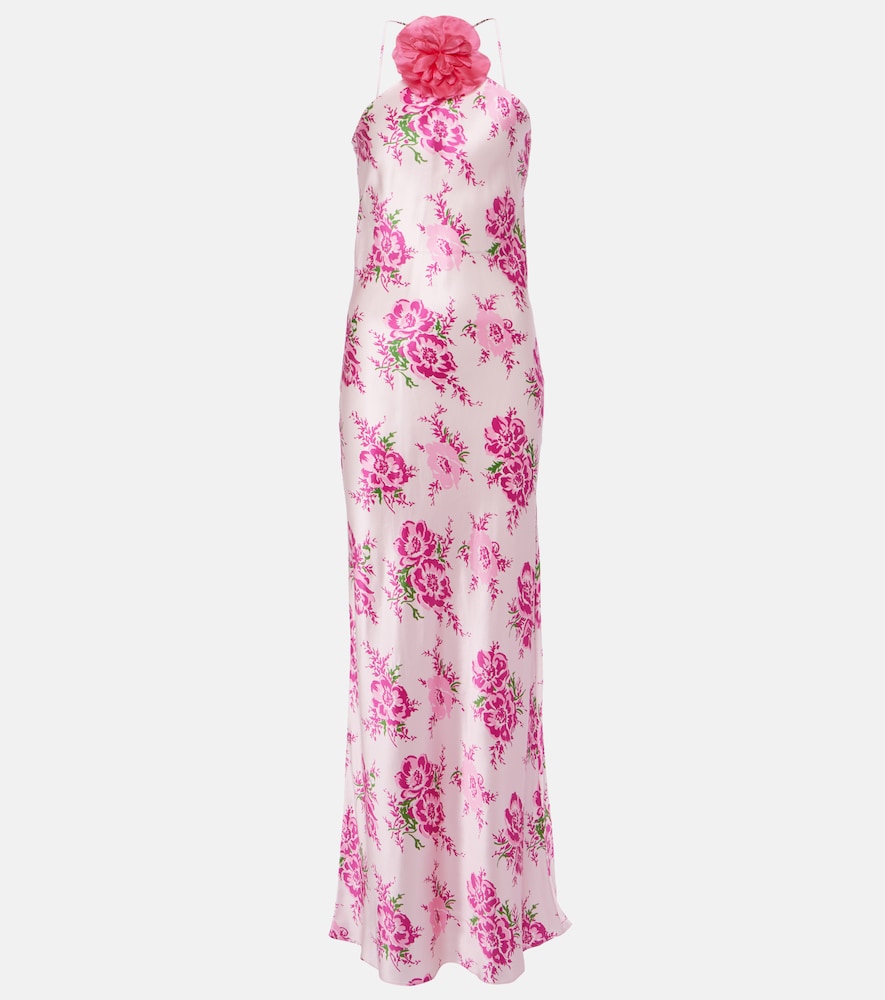 Rodarte Floral-appliqu√É¬© silk maxi dress. Rodarte 花卉贴花真丝长裙