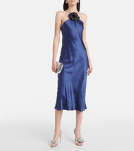 Rodarte Floral-appliqu√É¬© silk midi dress