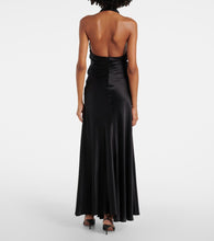 Rodarte Floral-appliqu√É¬© silk satin maxi dress