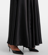 Rodarte Floral-appliqu√É¬© silk satin maxi dress
