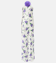Rodarte Floral-appliqué silk gown