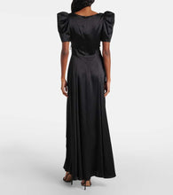 Rodarte Lace-trimmed silk-blend charmeuse maxi dress