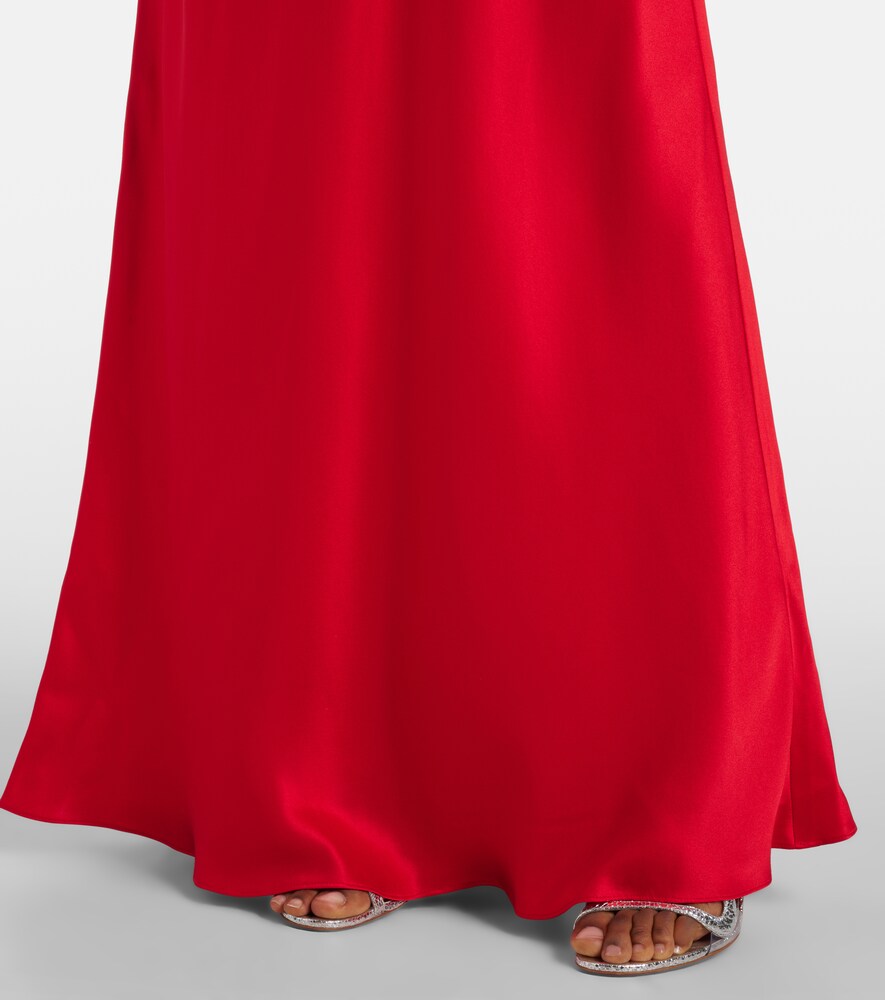 Rodarte Lace-trimmed silk-blend satin gown