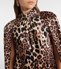 Rodarte Leopard-print caped silk charmeuse gown